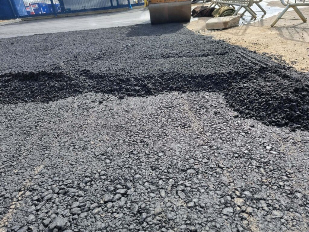 This is tarmac being laid by NS Driveways Caterham